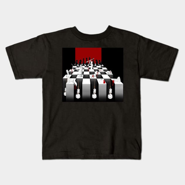 A Bloody Chess Game Kids T-Shirt by ArtAndBliss